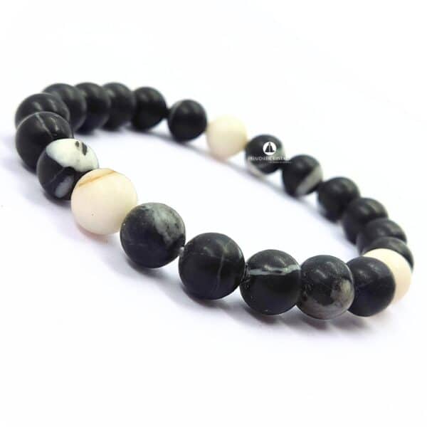 Black and White Zebra Jasper Bracelet