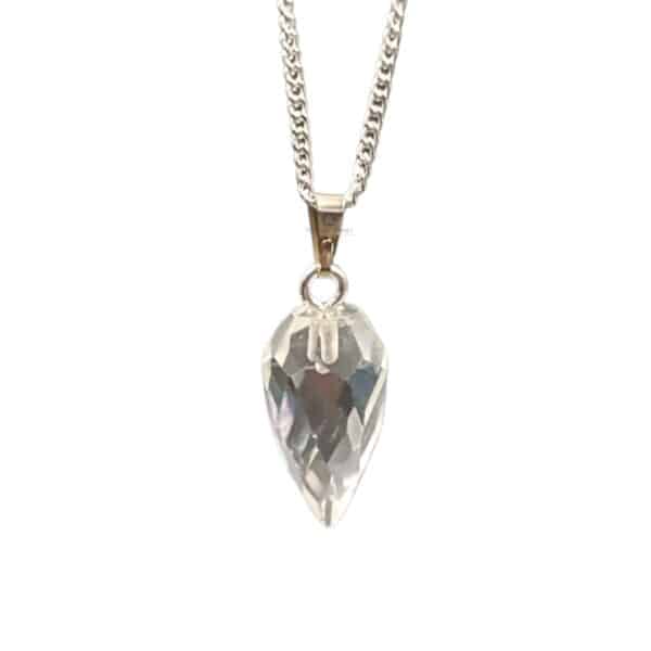 Clear Quartz Faceted Drop Pendant