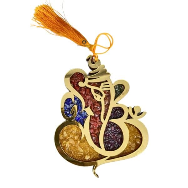 7 Chakra Crystal Chips Ganesha Hanger