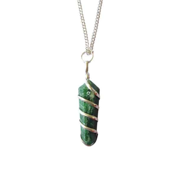 Green Mica Pencil Wire Pendant