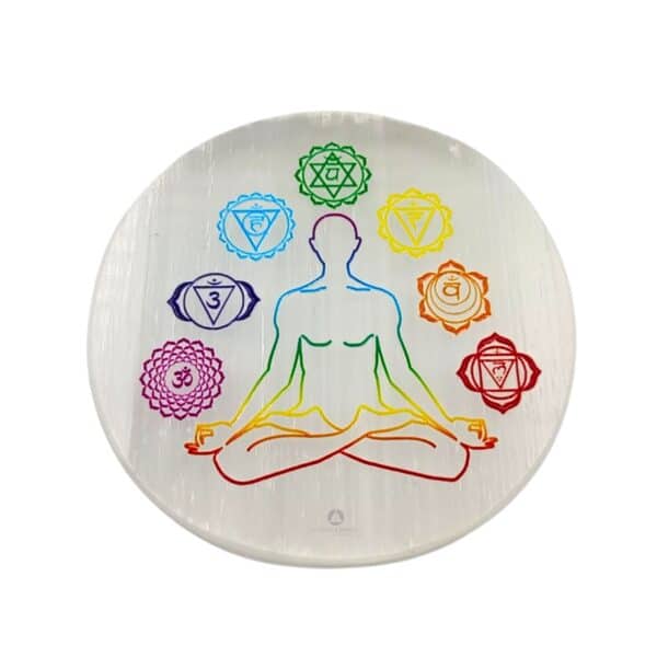 Selenite 7 Chakra Charging Plate