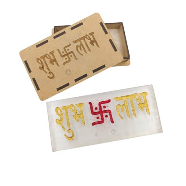 Subh-Labh Selenite Coaster