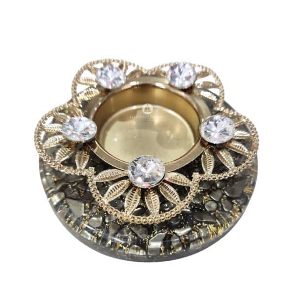 Orgonite Pyrite Candle Holder